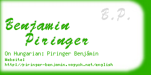 benjamin piringer business card